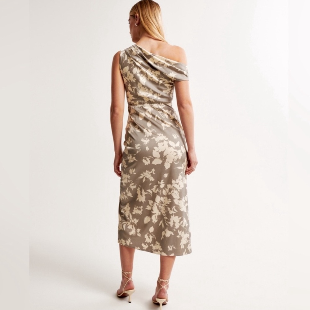 A&F Satin Draped Midi Dress